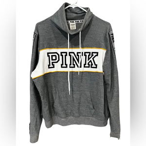 Victorias Secret PINK Grey Logo Arm Cowl Neck -‎ Size Large